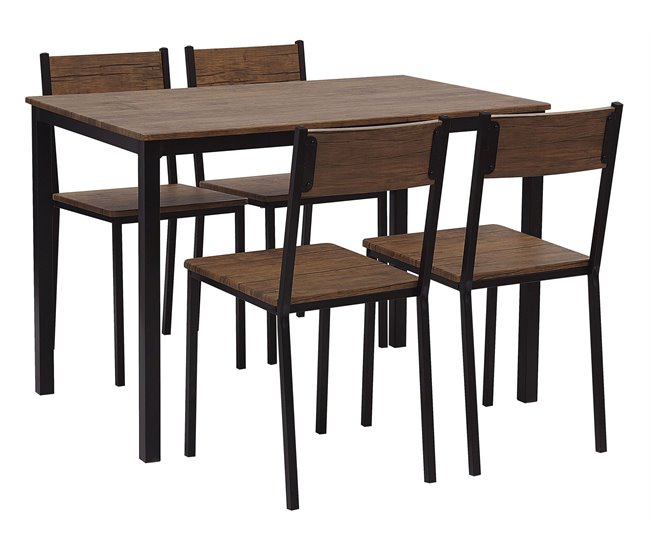 Beliani Conjunto de comedor HAMRY Marron