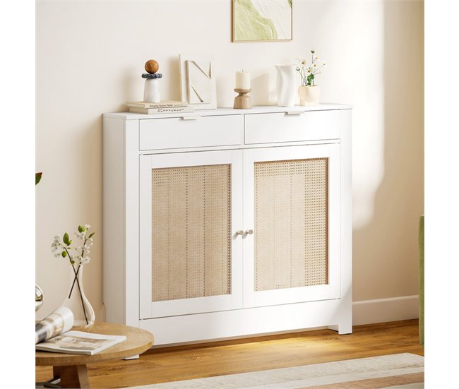 Cubre Radiadores Melamina de Madera, MDF HOMCOM Blanco