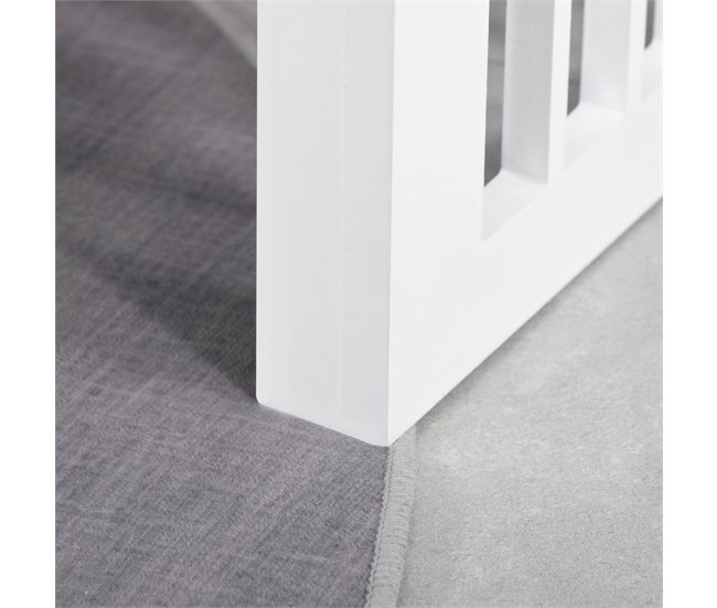 Comedero Elevado para Perros Acero Inoxidable, MDF PawHut Blanco
