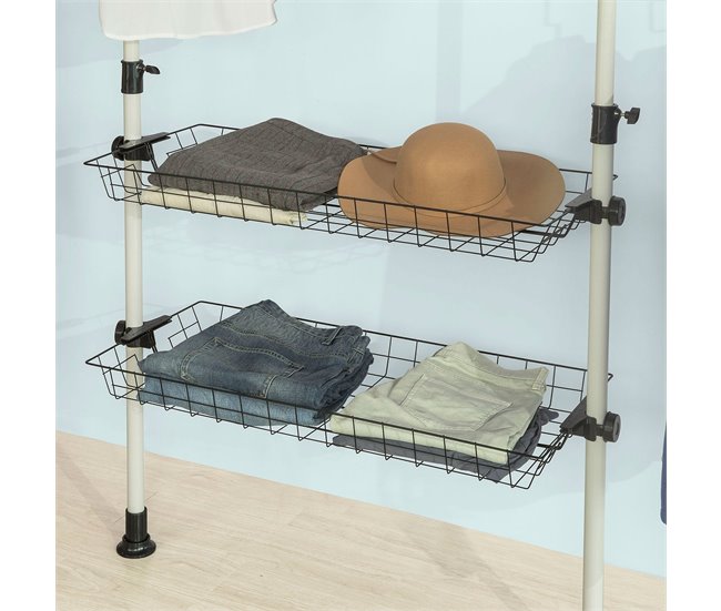 Perchero de Ropa Telescópico Altura Ajustable KLS04 SoBuy Blanco