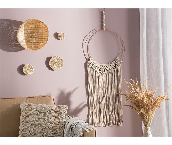 Beliani Decoración de pared ALUVA Beige