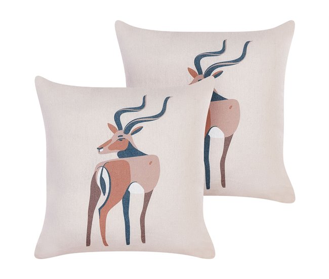 Beliani Cojín decorativo ABAL Beige