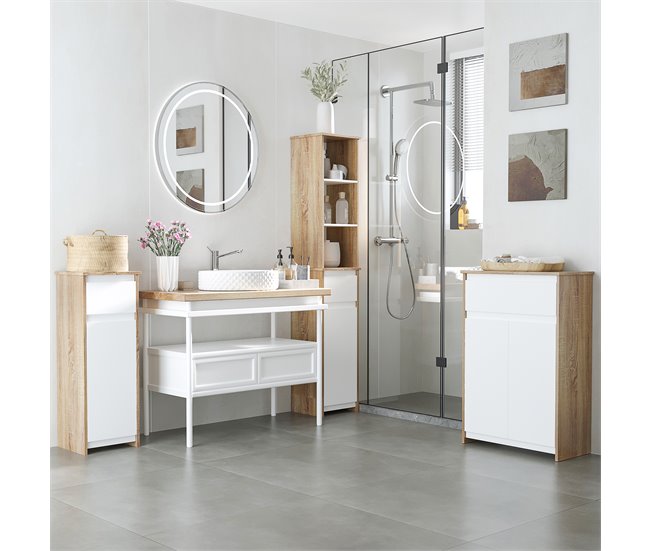 Armario de Baño MDF kleankin, hogar - baño 60 Multicolor