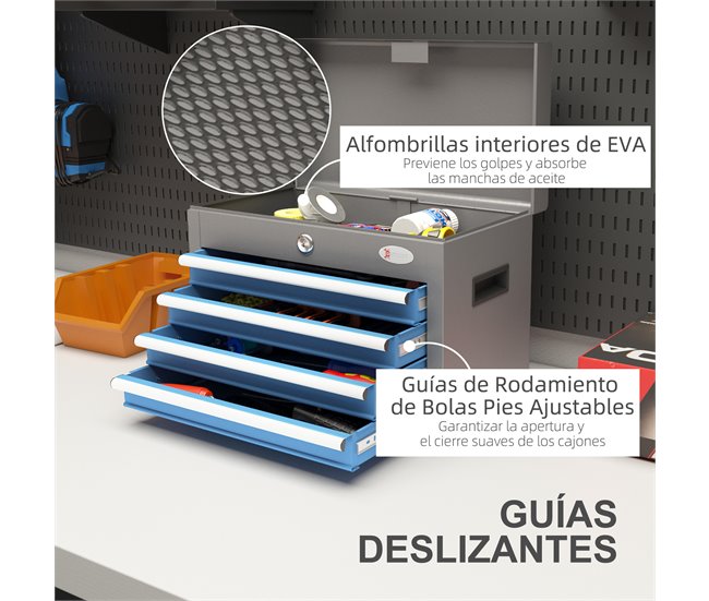 Caja de Herramientas Acero DURHAND Gris