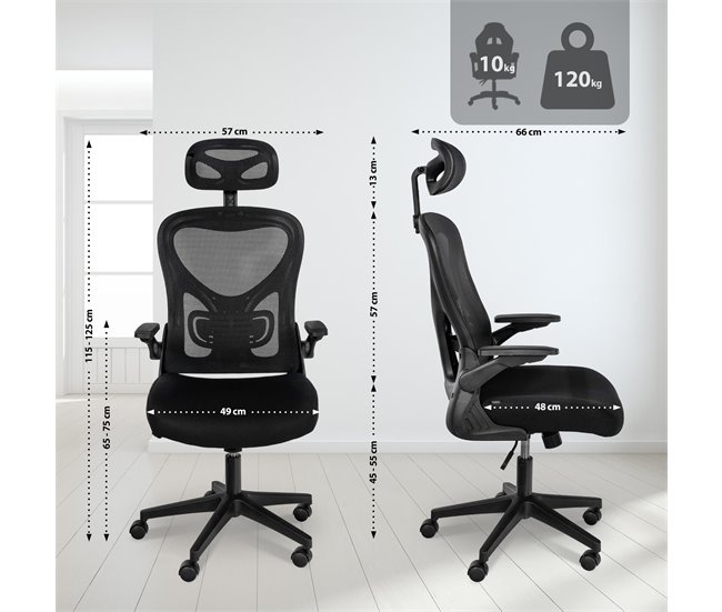 Silla de oficina - Roseburg - Tela Negro