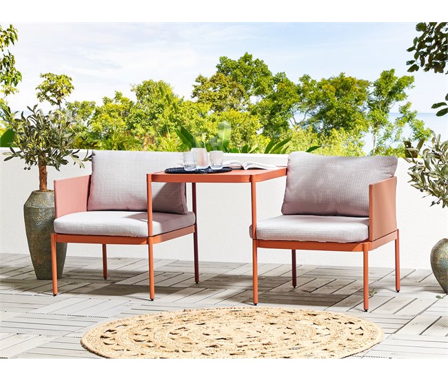 Beliani Conjunto de jardín TERRACINA Gris Claro