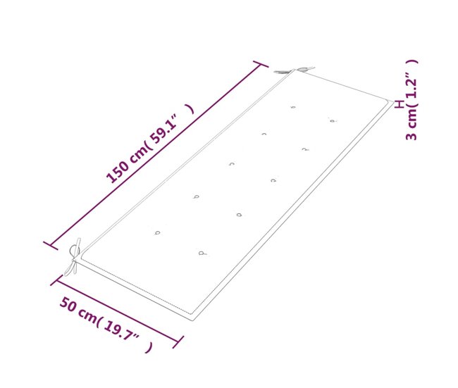 Banco de madera batavia con cojín 150x51 Antracita