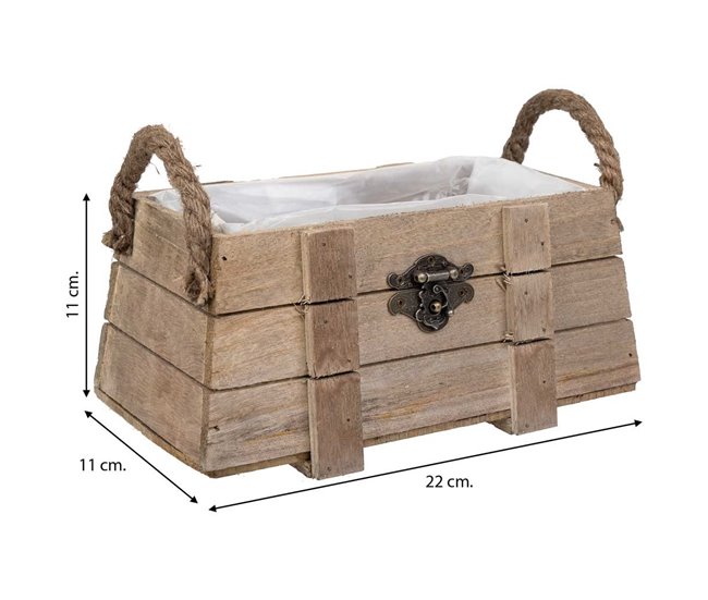 Cesto de madera con asas Marron