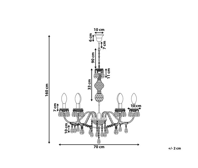 Beliani Lámpara colgante KALANG Blanco