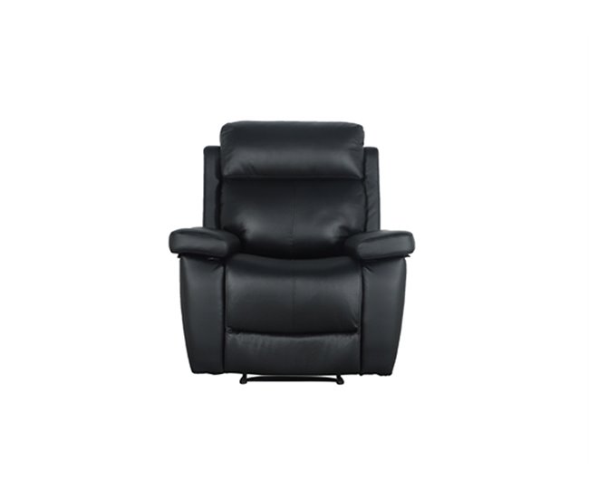 Sillón relax manual THEA piel negro Negro
