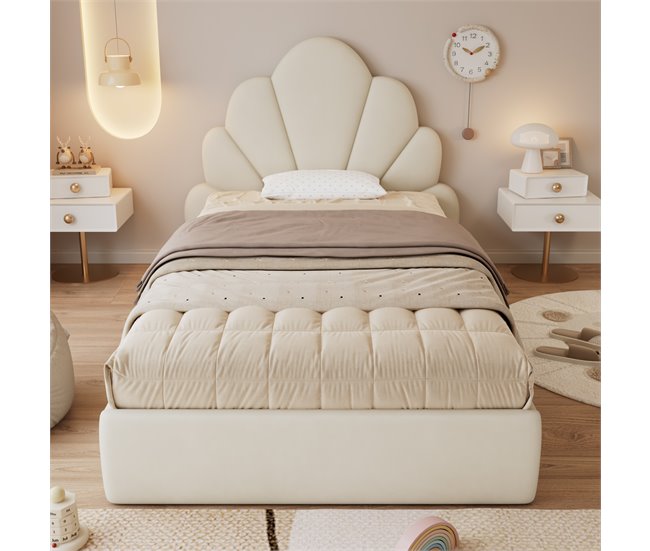 Cama infantil de terciopelo 137x205 Beige