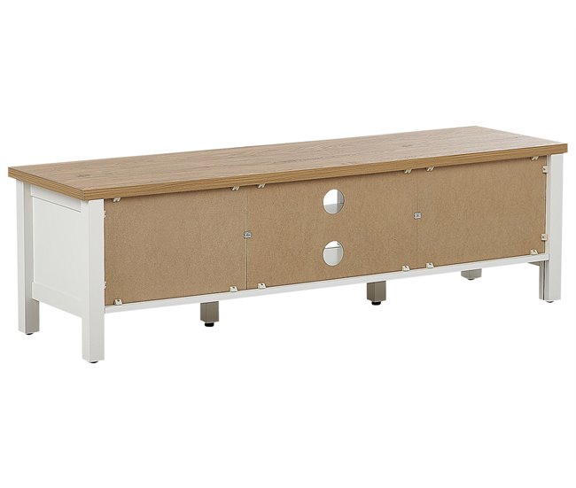Beliani Mueble TV ATOCA Blanco/ Beige