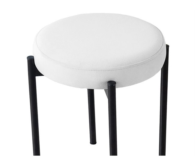 Puff taburete CAIRO 40x45cm color blanco Blanco