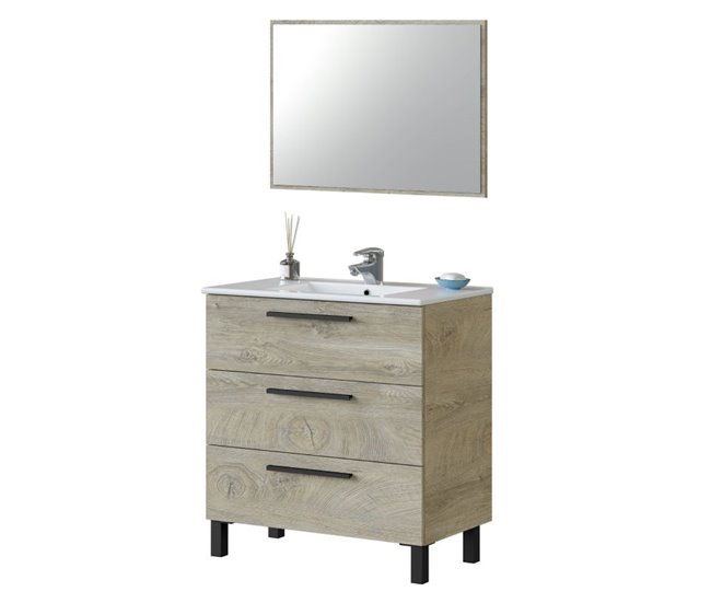 Mueble de baño Athena con Espejo 80 Madera