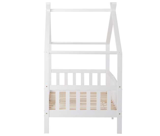 Cama cabaña infantil de madera maciza Blanco