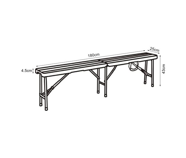 Banco plegable Lillestrøm para 4 personas metal/plástico Madera