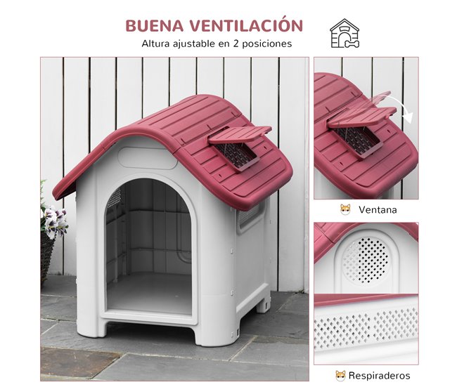 Caseta para Perros PP, Metal PawHut Multicolor