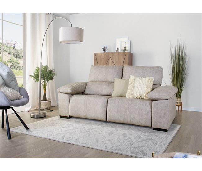 Sofá 3 plazas relax eléctrico BALTIA beige Beige