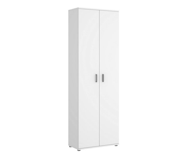 Armario multiusos 2 puertas efecto madera Blanco