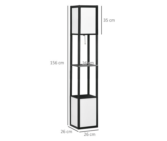 Lámpara de Pie HOMCOM B31-331V90BK Negro