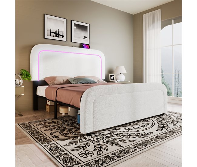 Camas de matrimonio 170x208 Blanco