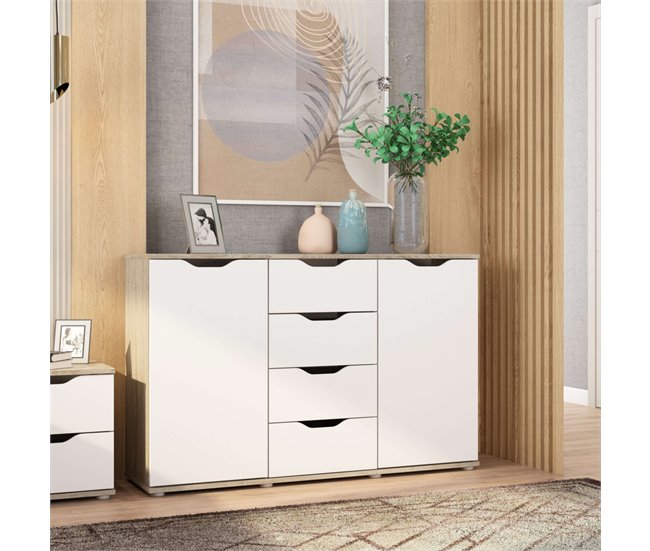 Aparador Salón 4 Cajones Parc Roble Sonoma Multicolor