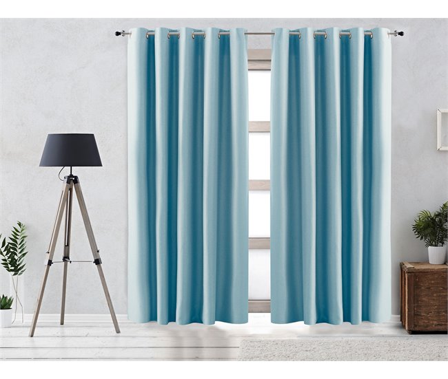 Vipalia Cortina Oscurante Lisa con Ojales Confeccionada. Modelo Rustica 