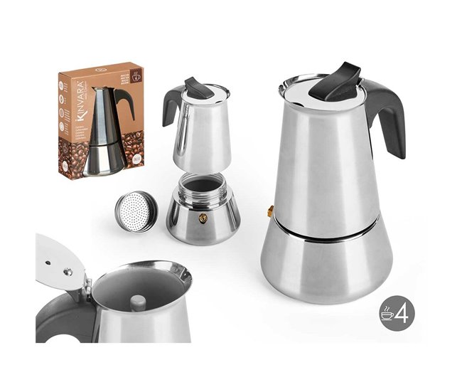 Cafetera Italiana Plateado