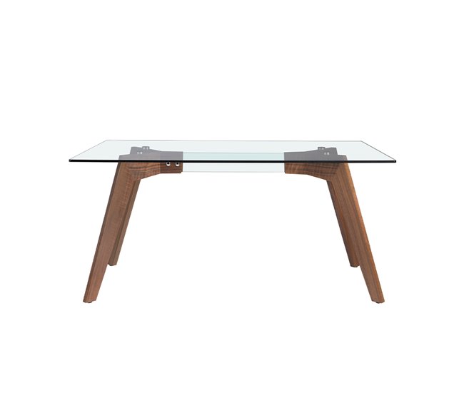 ANGEL CERDA Mesa comedor rectangular cristal Nogal