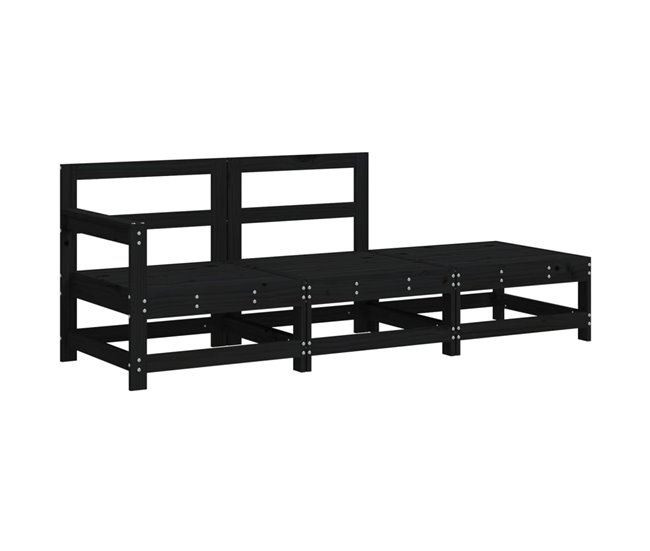 Juego De Muebles De Jardín Negro/ Gris