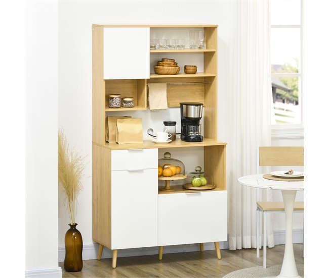 Alacena de Cocina Melamina de Madera, Pino HOMCOM, hogar - cocina Marron