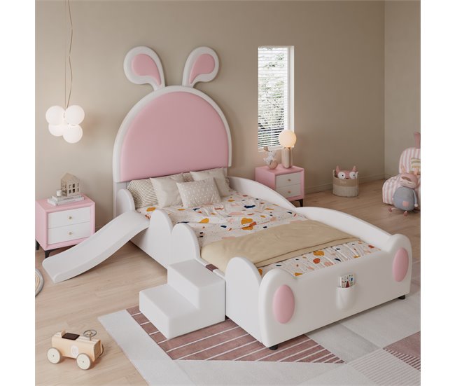 Cama infantil de pu Blanco