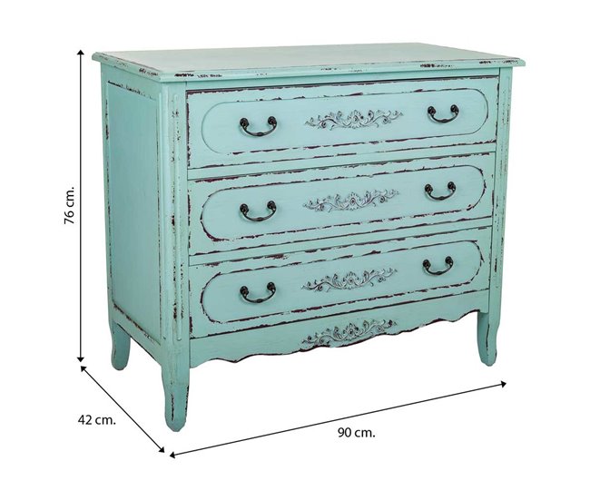 Cómoda de madera Azul