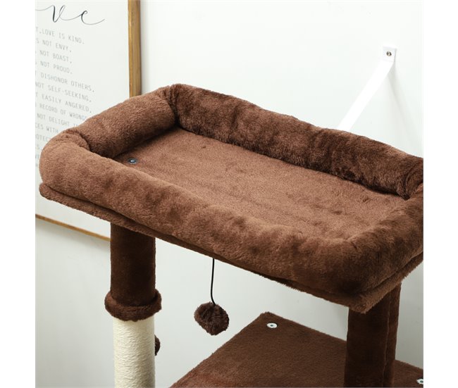 Árbol para Gatos Aglomerado de Madera PawHut Marron