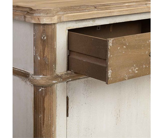 Aparador de madera con 2 puertas y 2 cajones acabado envejecido Marron