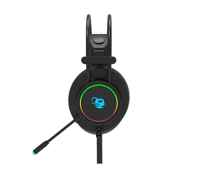 Auriculares con microfono Coolbox Deeplighting gaming led jack Negro