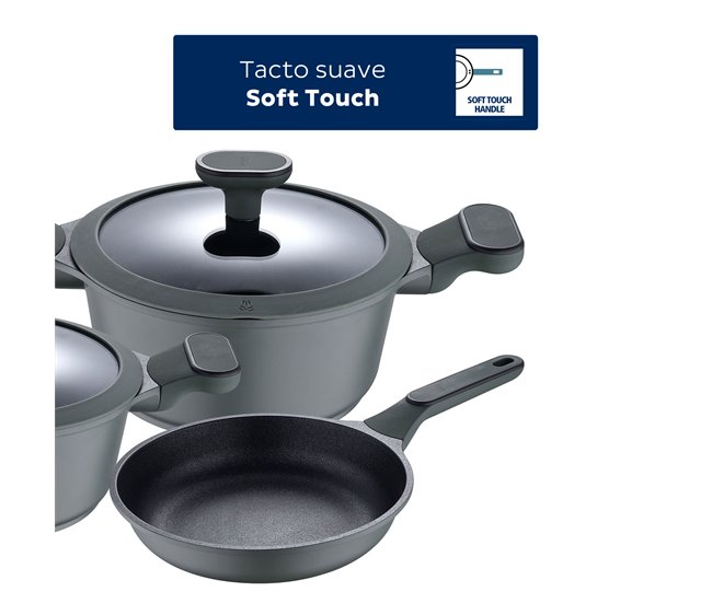 Set 5pcs bateria de cocina aluminio fundido Multicolor