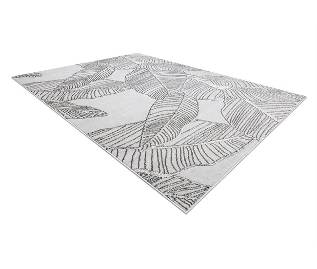 Alfombra LIRA E1482 Hojas estructural moderna glamour 160x220 Gris