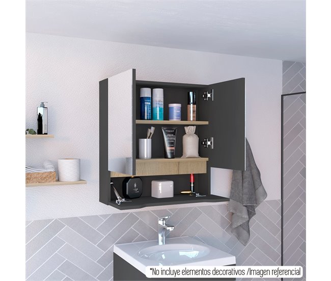 Armario de Pared para Baño Laurent con espejo Multicolor