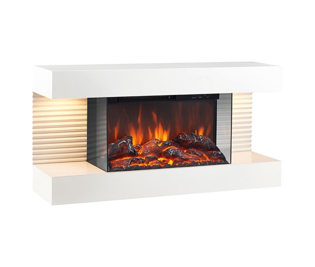 KAMINIO Eléctrica Chimenea LIZ - Chimenea Eléctrica de Pared Blanco