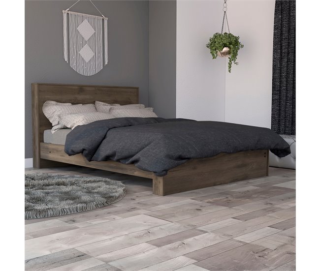 Base Cama Completo Galanto con marco Marron