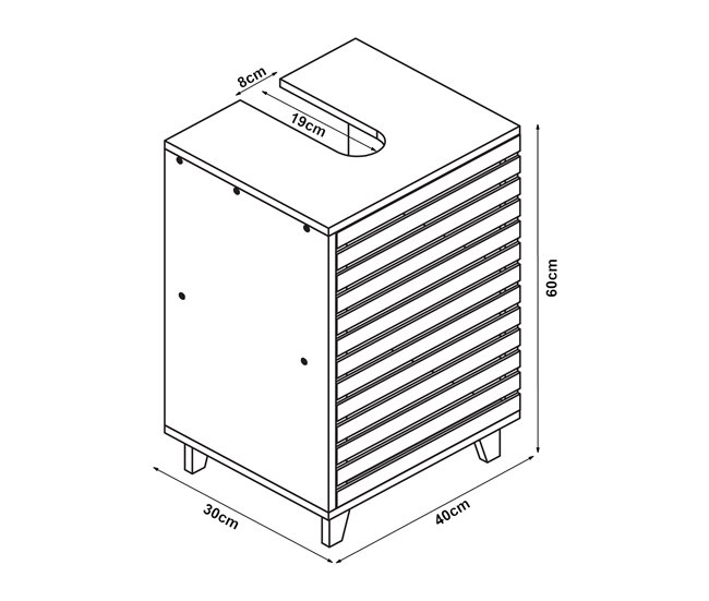 Mueble para debajo del lavabo Iveland con puerta 2 compartimentos Natural