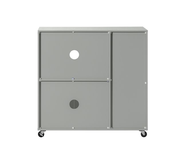 Aparador Cocina con Ruedas 3 Puertas y 1 cajón FSB78-HG SoBuy Gris Claro
