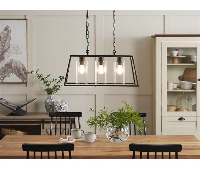 Beliani Lámpara colgante MUGER Negro