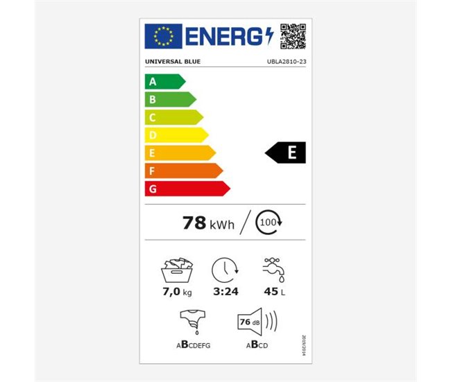 Lavadora con Display 7kg Carga Frontal | UNIVERSALBLUE Blanco