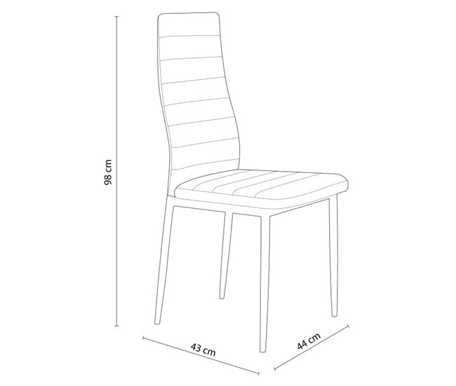 Pack 4 sillas de comedor Niza Símil Piel Negro