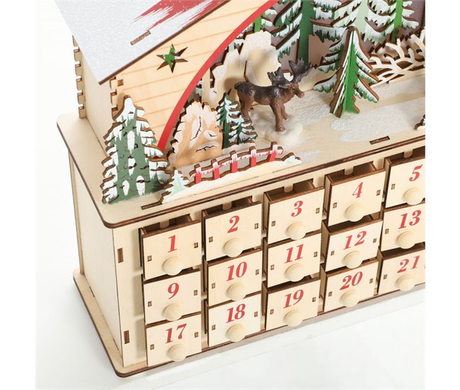 Calendario Adviento Navidad Tablero Multicapa HOMCOM Marron