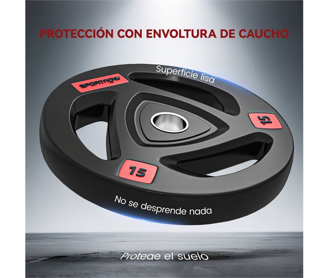Discos de Pesas Metal, Caucho SPORTNOW, deportes y ocio - pesas Negro