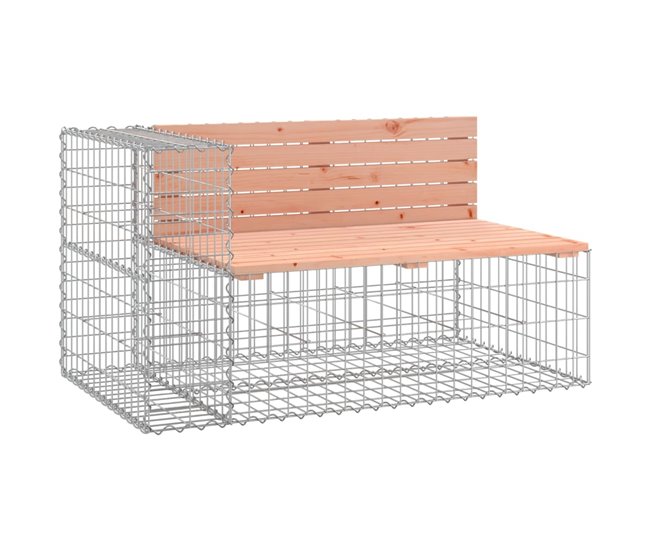 Banco De Jardín Con Cesta De Gaviones 314x71 Madera