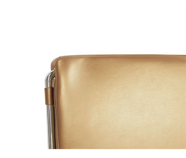 Beliani Cama de agua Piel PARIS 175x228 Dorado